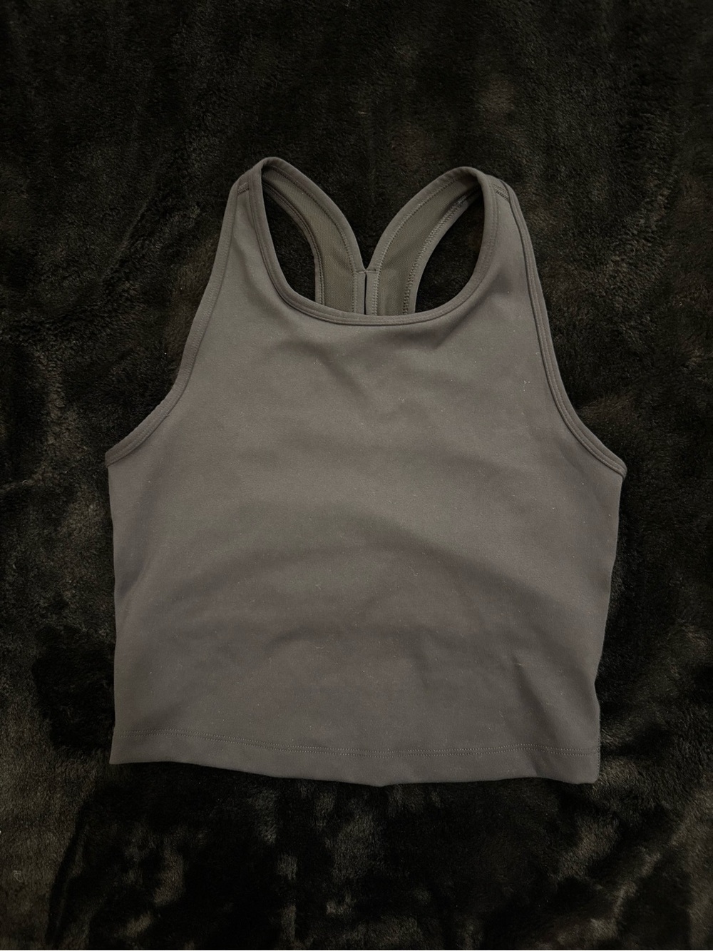 Beyond Yoga Washed Black Racerback Crop Top